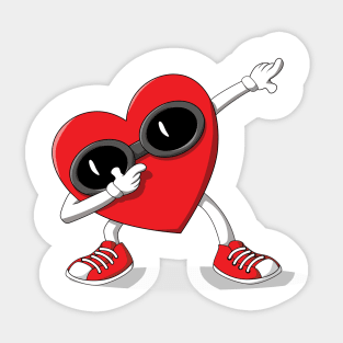 Dabbing Heart Sticker